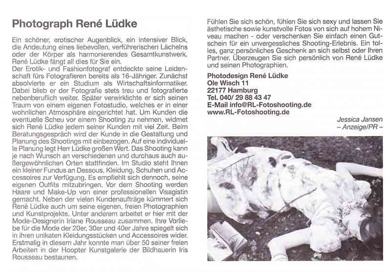 Presseartikel Barmbeker Zeitung über Fotograf René Lüdke Photography Hamburg